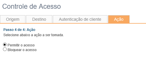 Controle de Acesso | Ação