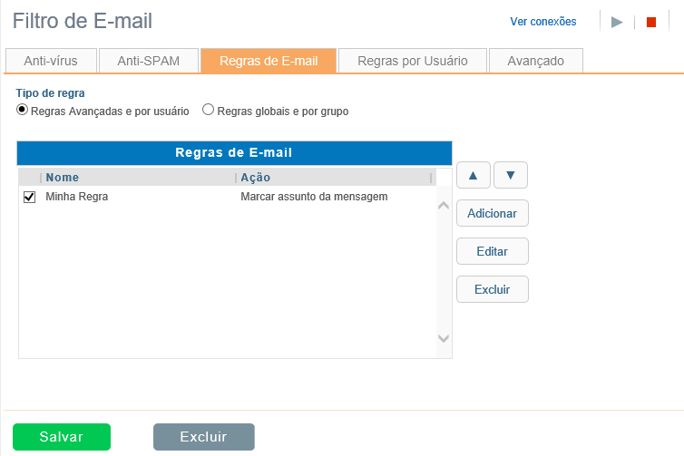 Regras de E-mail